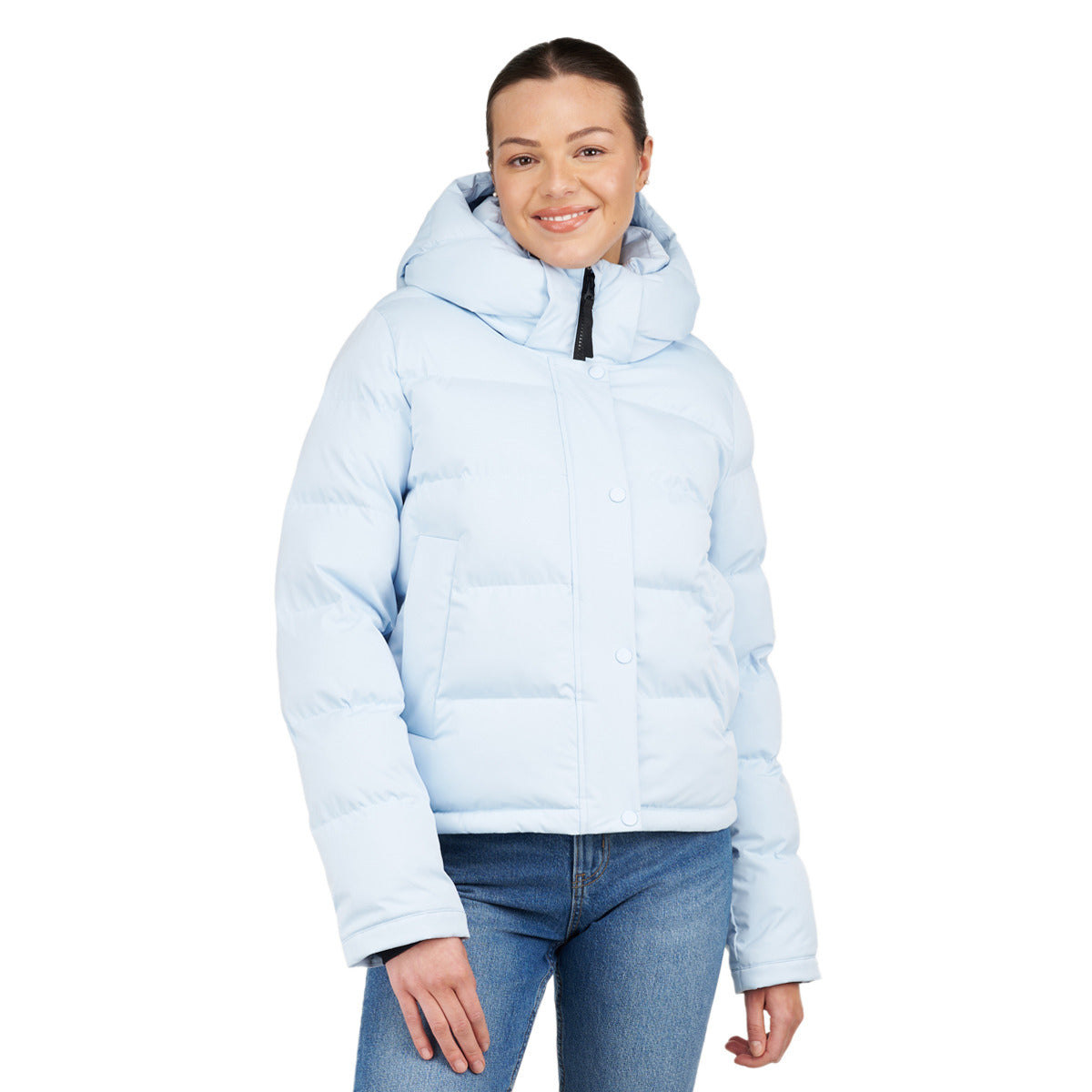 Ripzone Women's Friday Short Puffer Jacket - Skyway, front view