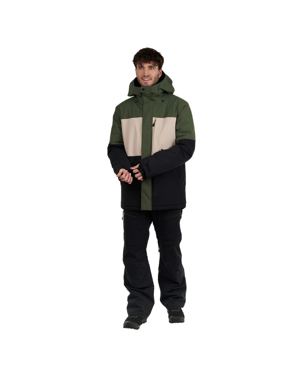 Ripzone Men's Highline Insulated Jacket Thyme/Feather Grey/Black Beauty - full length