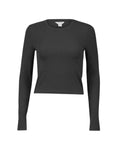 Ripzone Women's Azure Rib Long Sleeve T-Shirt Black Beauty front