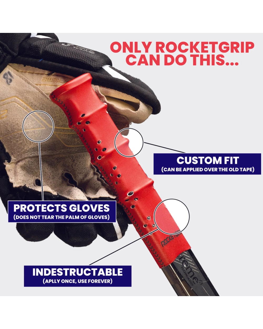 RocketGrip Hole Hockey Stick Grip