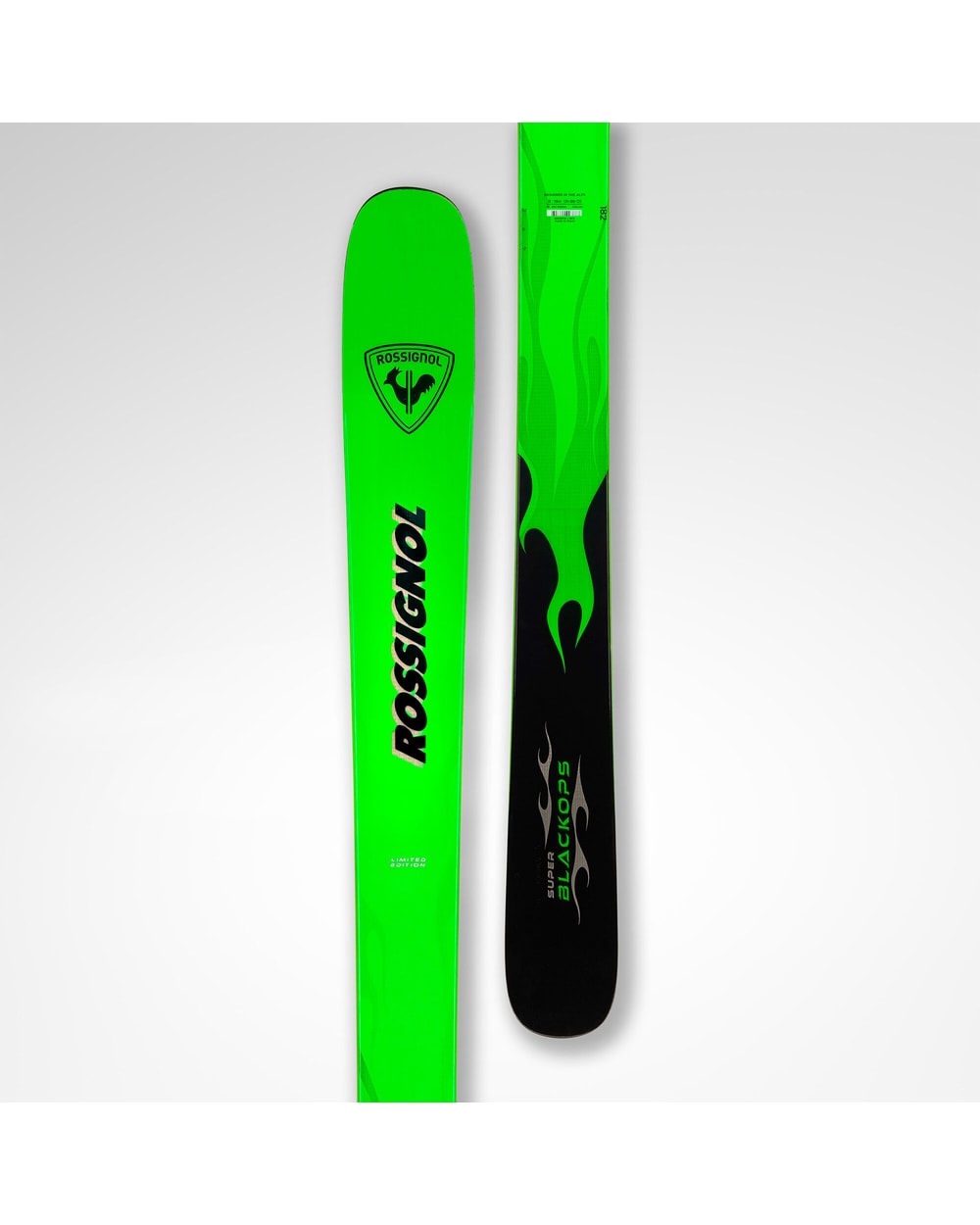 Rossignol Super Blackops skis topsheet and base