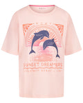Roxy Girls' Ocean Life Oversized Tee - Veiled Rose - front