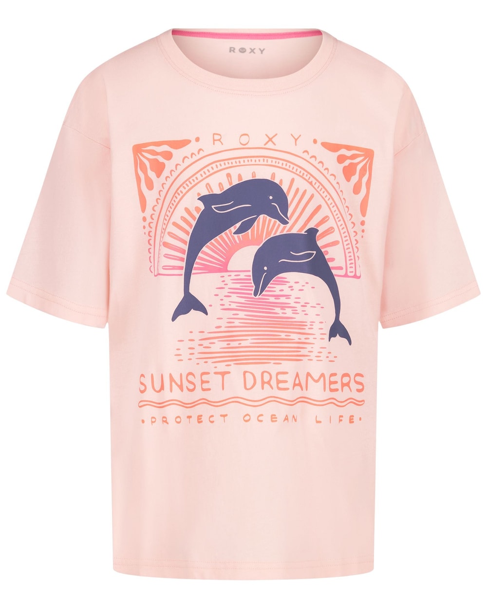 Roxy Girls' Ocean Life Oversized Tee - Veiled Rose - front