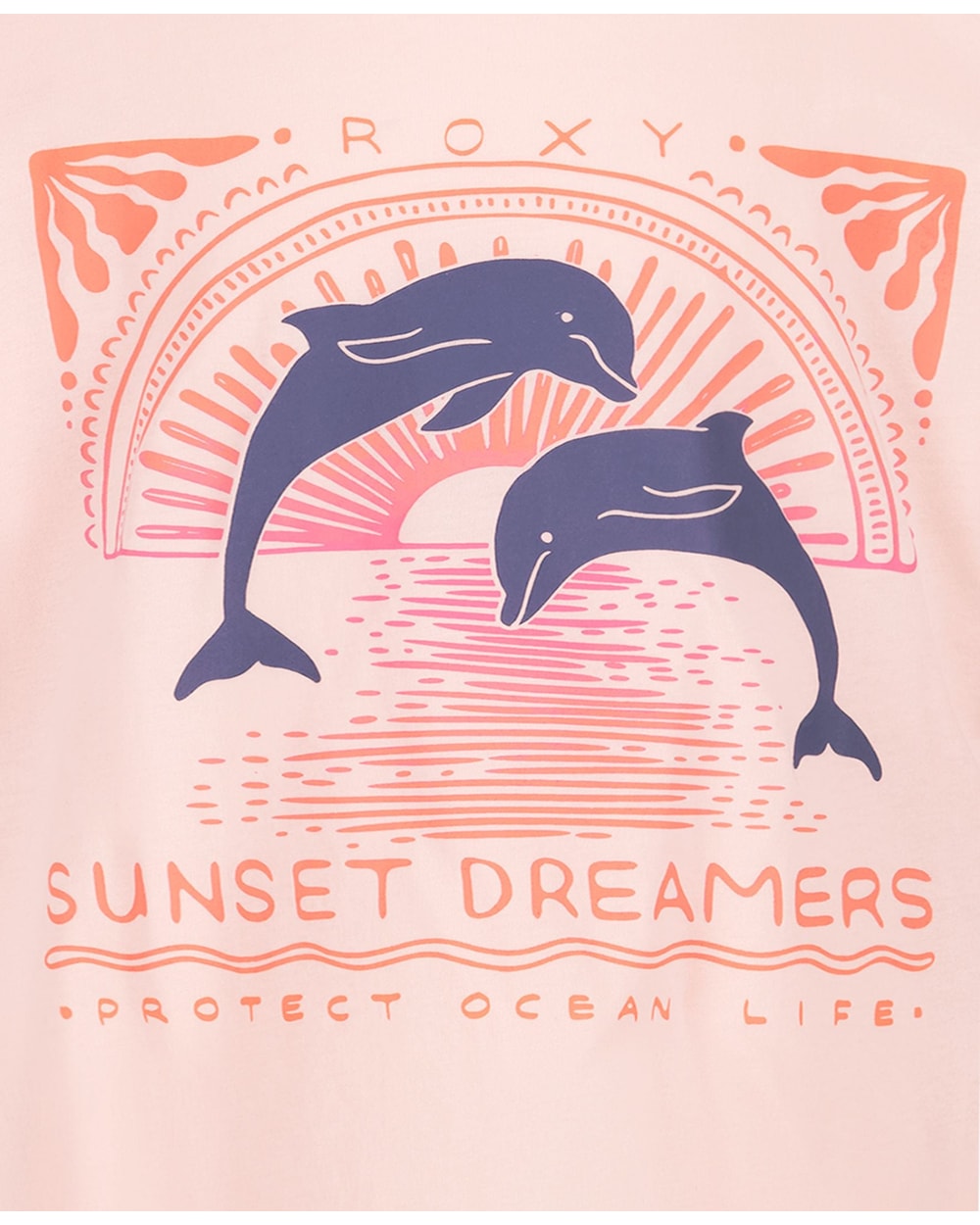 Roxy Girls' Ocean Life Oversized Tee - Veiled Rose - detail