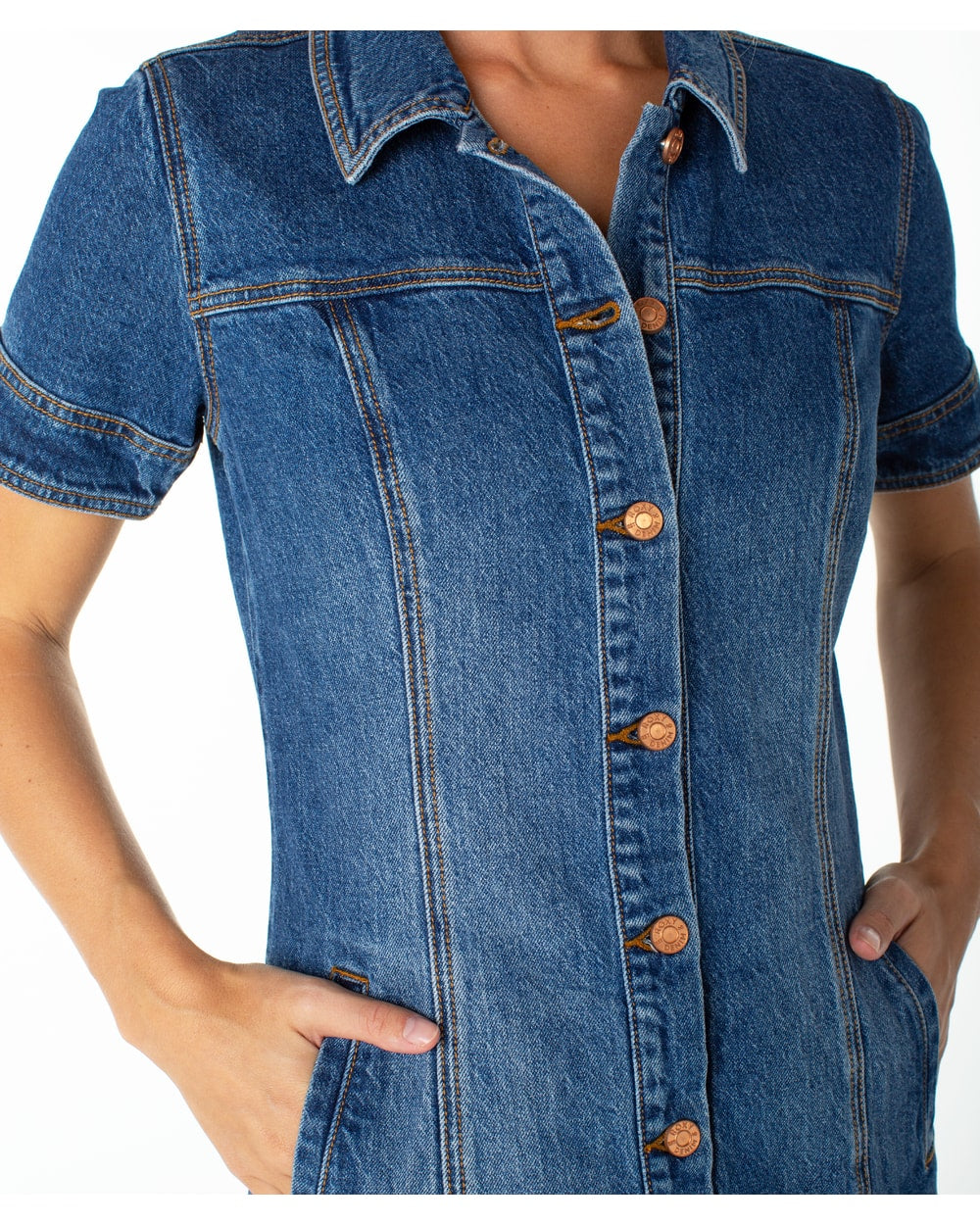 Roxy Women's Dusk After Dark Denim Dress - MIRAGE BLUE DENIM WASH