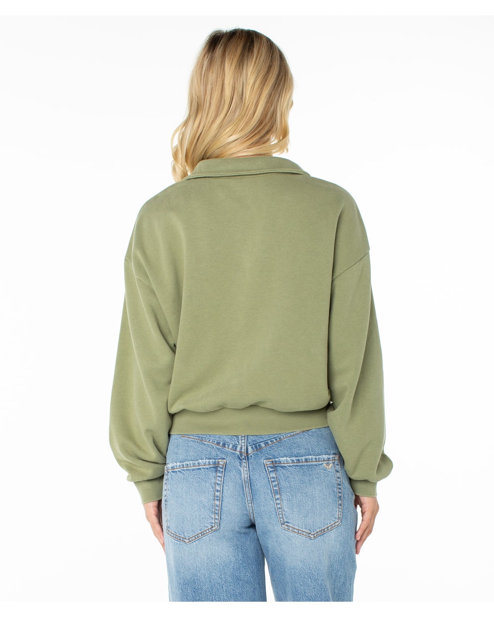 Roxy Women's Half Moon Quarter Zip Sweatshirt - OIL GREEN