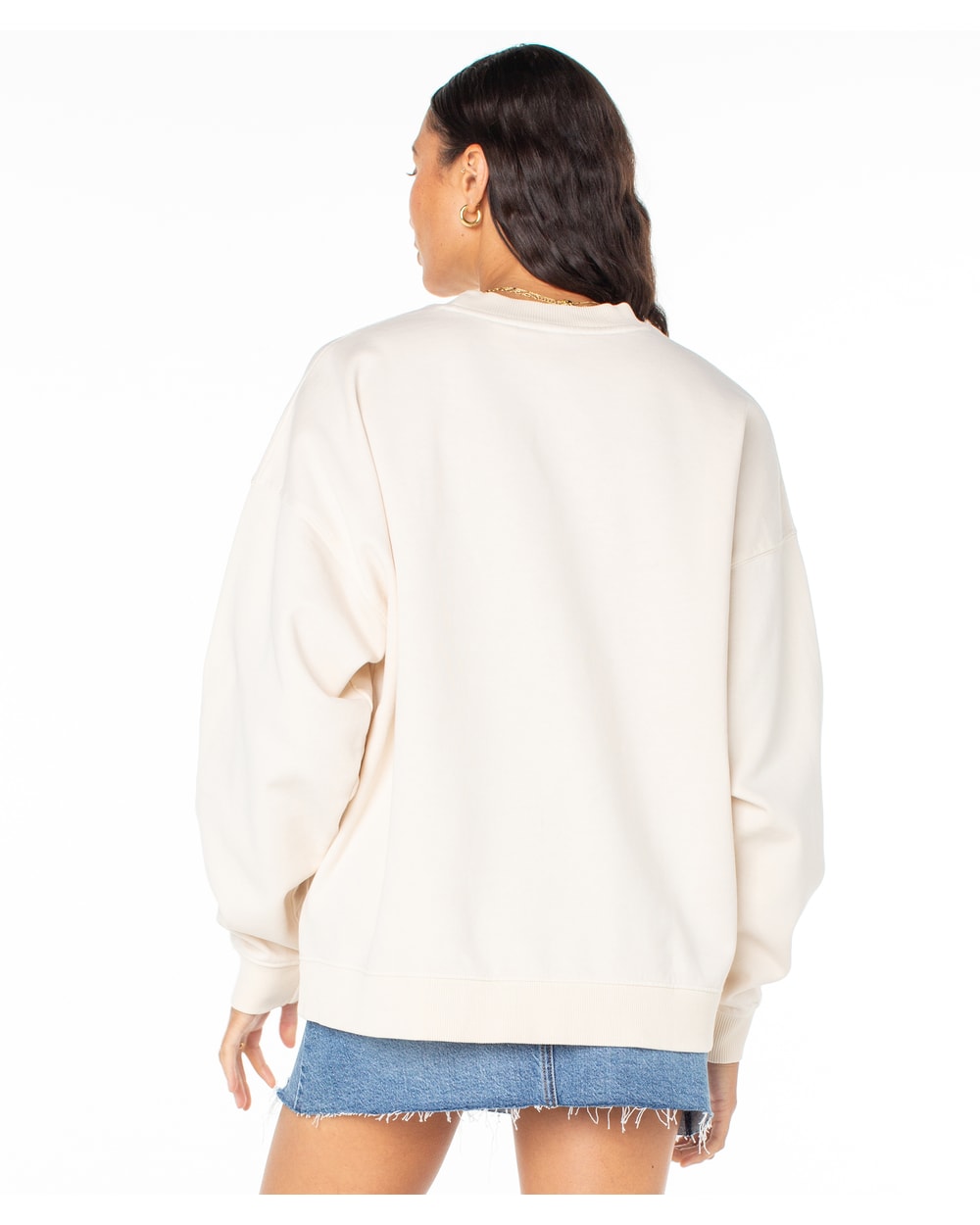 Roxy Women's Lineup Oversized Crew - Pink Champagne Paraiso - back