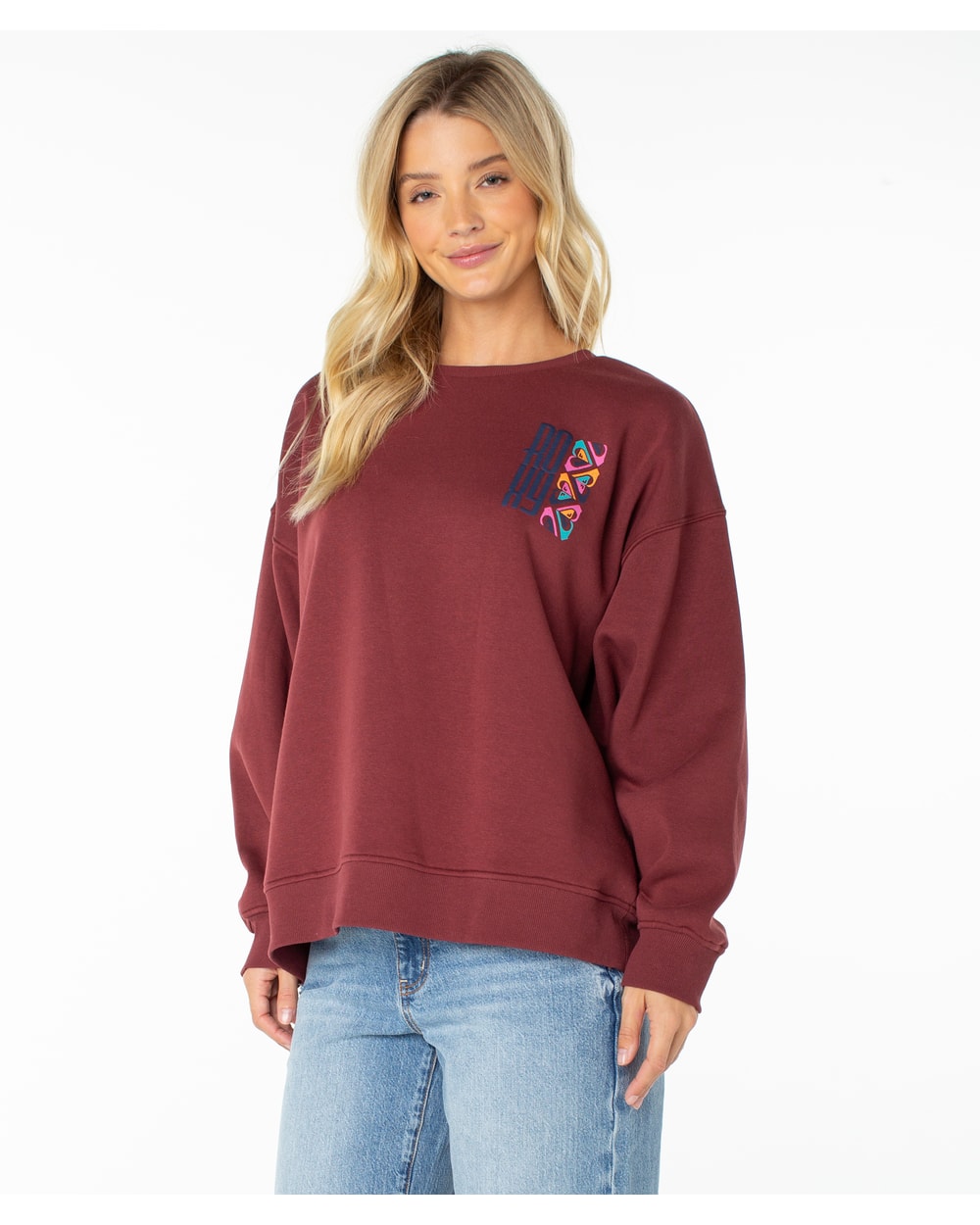 Roxy Women's Morning Stroll Crewneck Sweatshirt - PORT OCEANVIEW