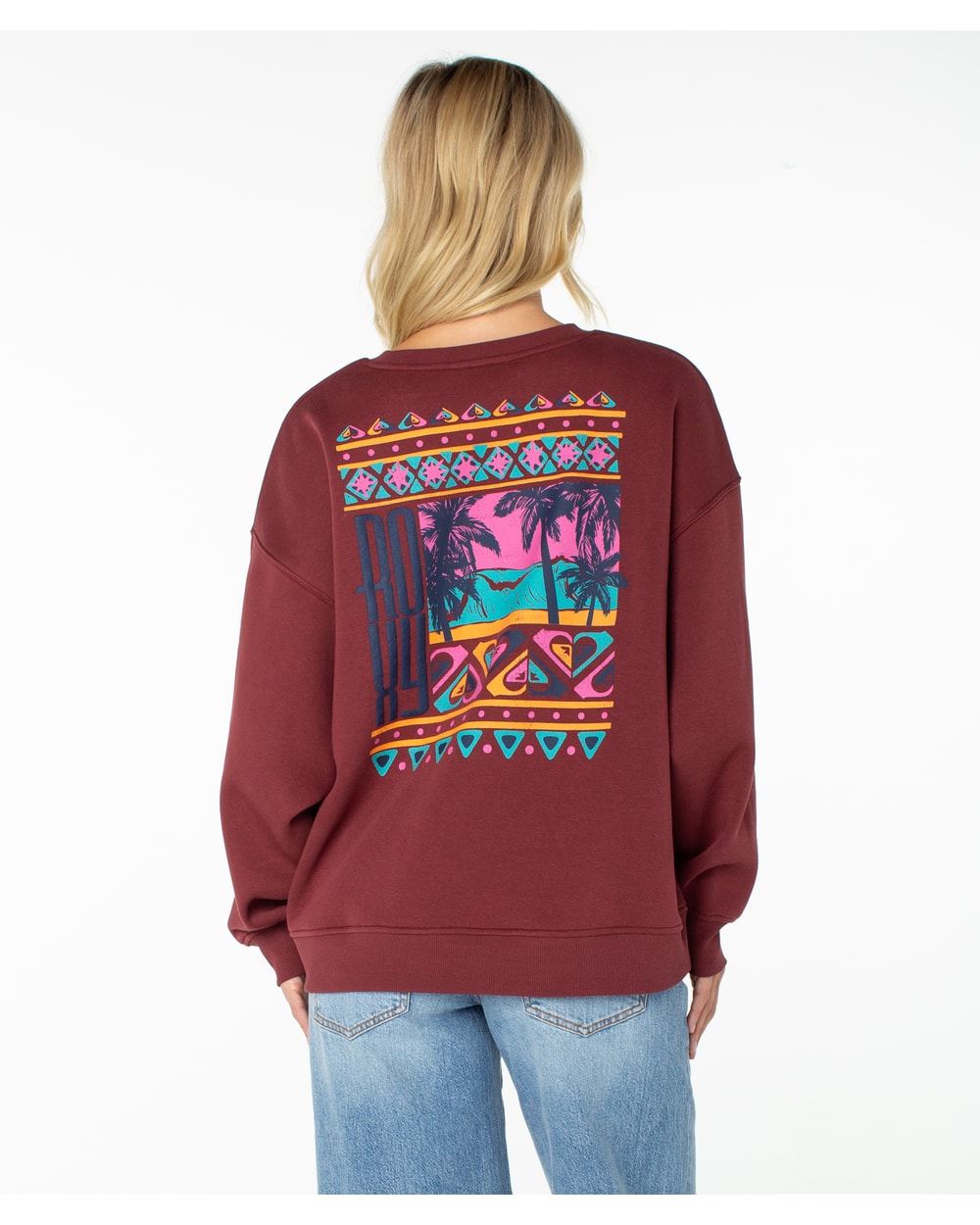 Roxy Women's Morning Stroll Crewneck Sweatshirt - PORT OCEANVIEW