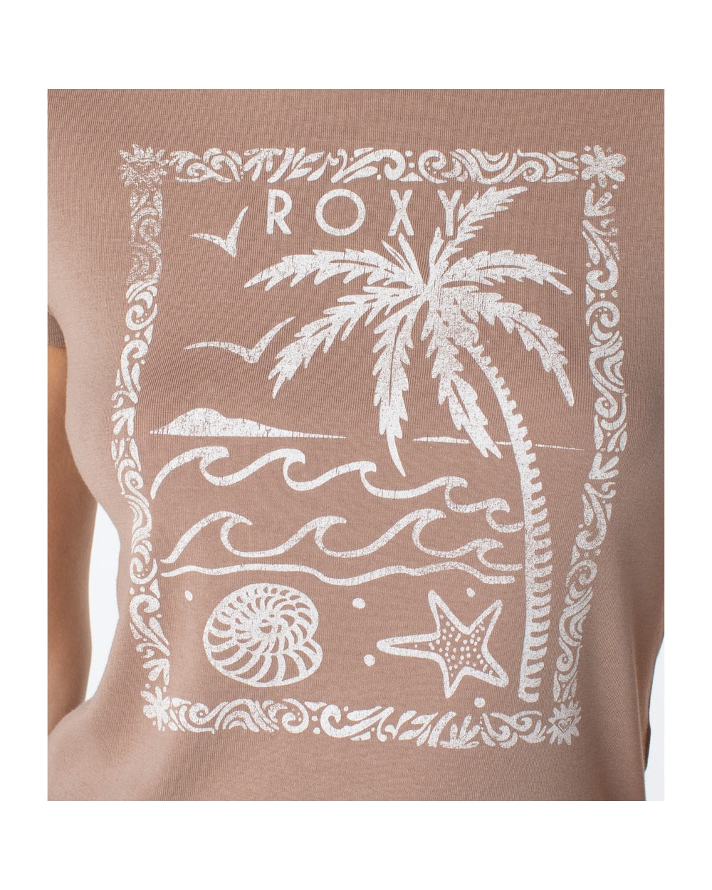 Roxy Women's Palm Poster 90s Baby T-Shirt - GINGER SNAP PALM POSTER
