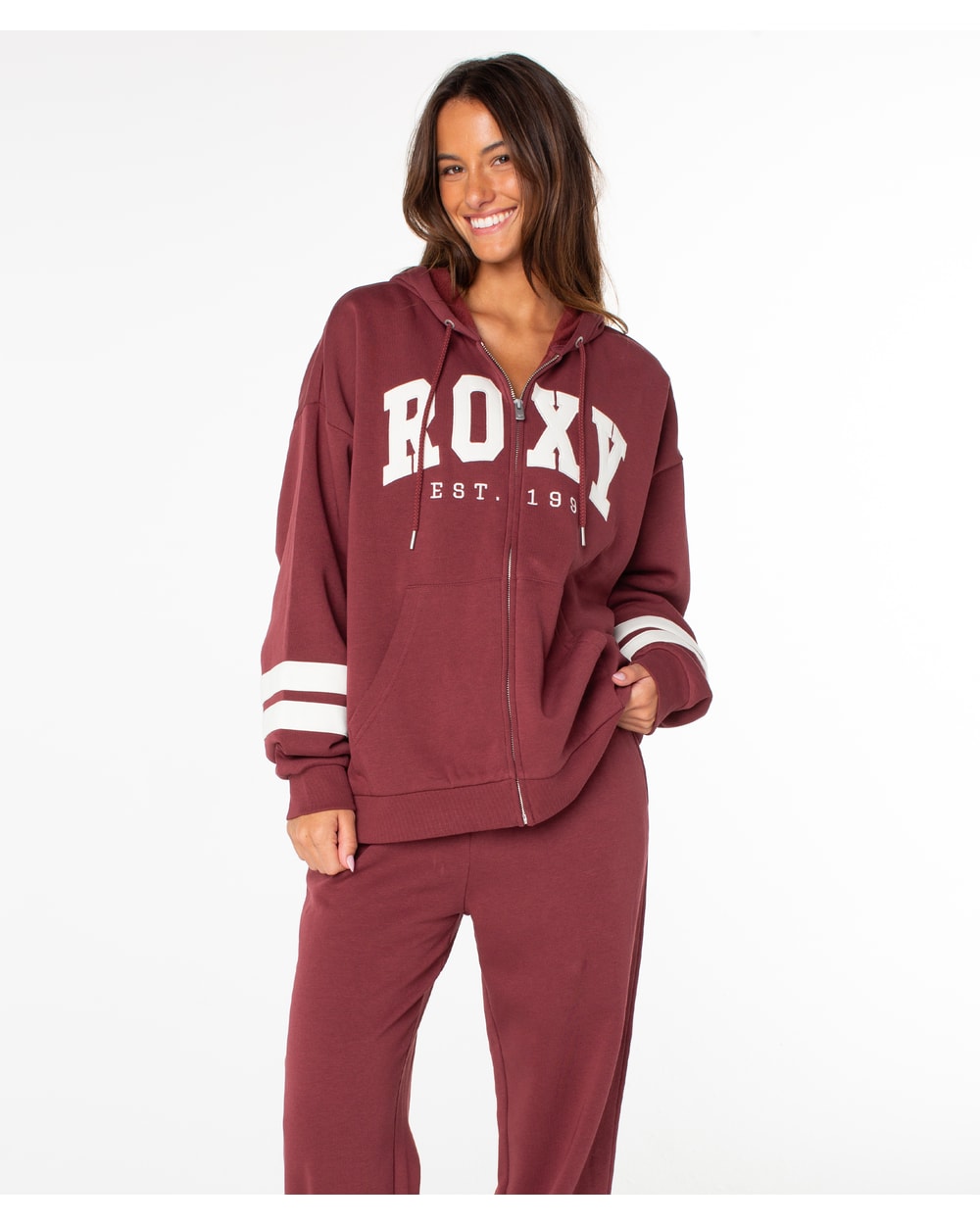 Roxy Women's Sunset Zip Hoodie - PORT END GAME