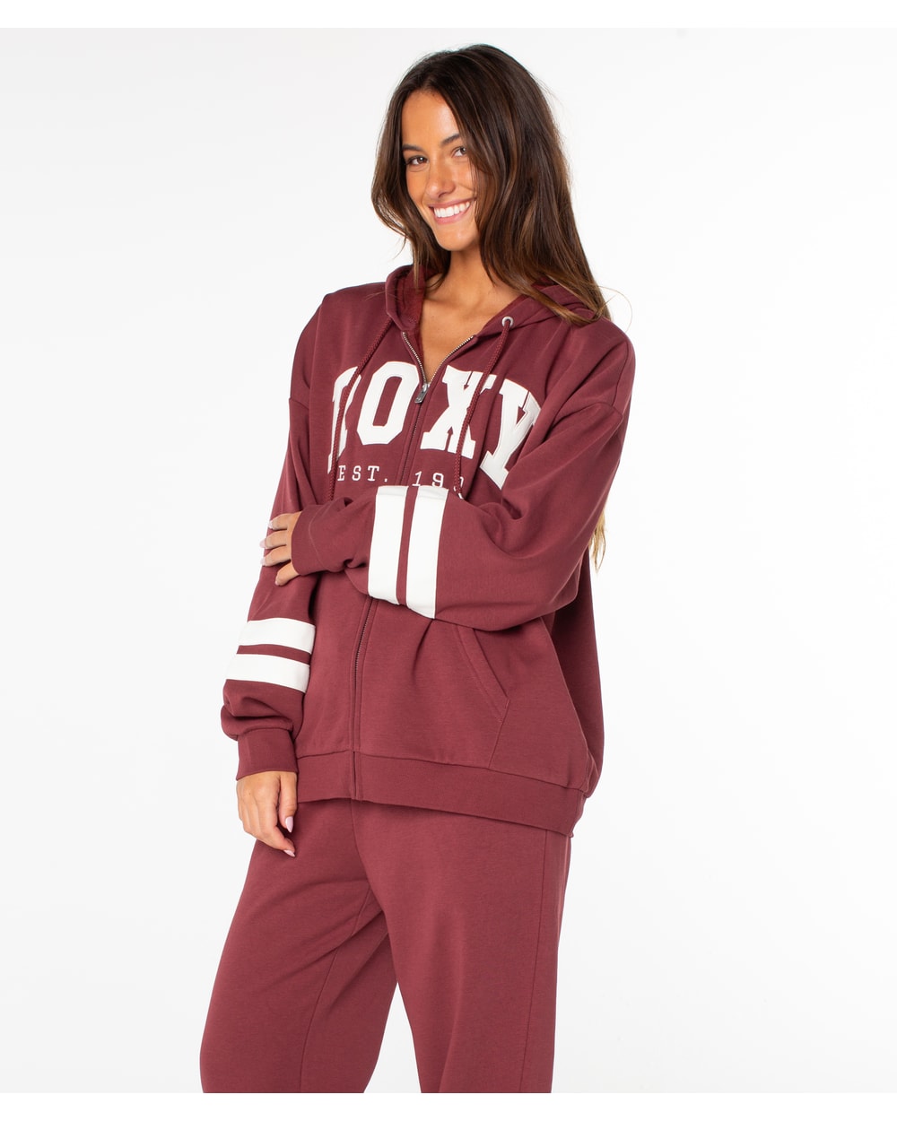 Roxy Women's Sunset Zip Hoodie - PORT END GAME