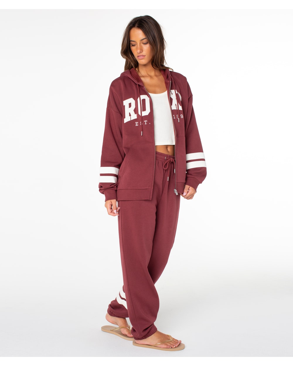 Roxy Women's Sunset Zip Hoodie - PORT END GAME