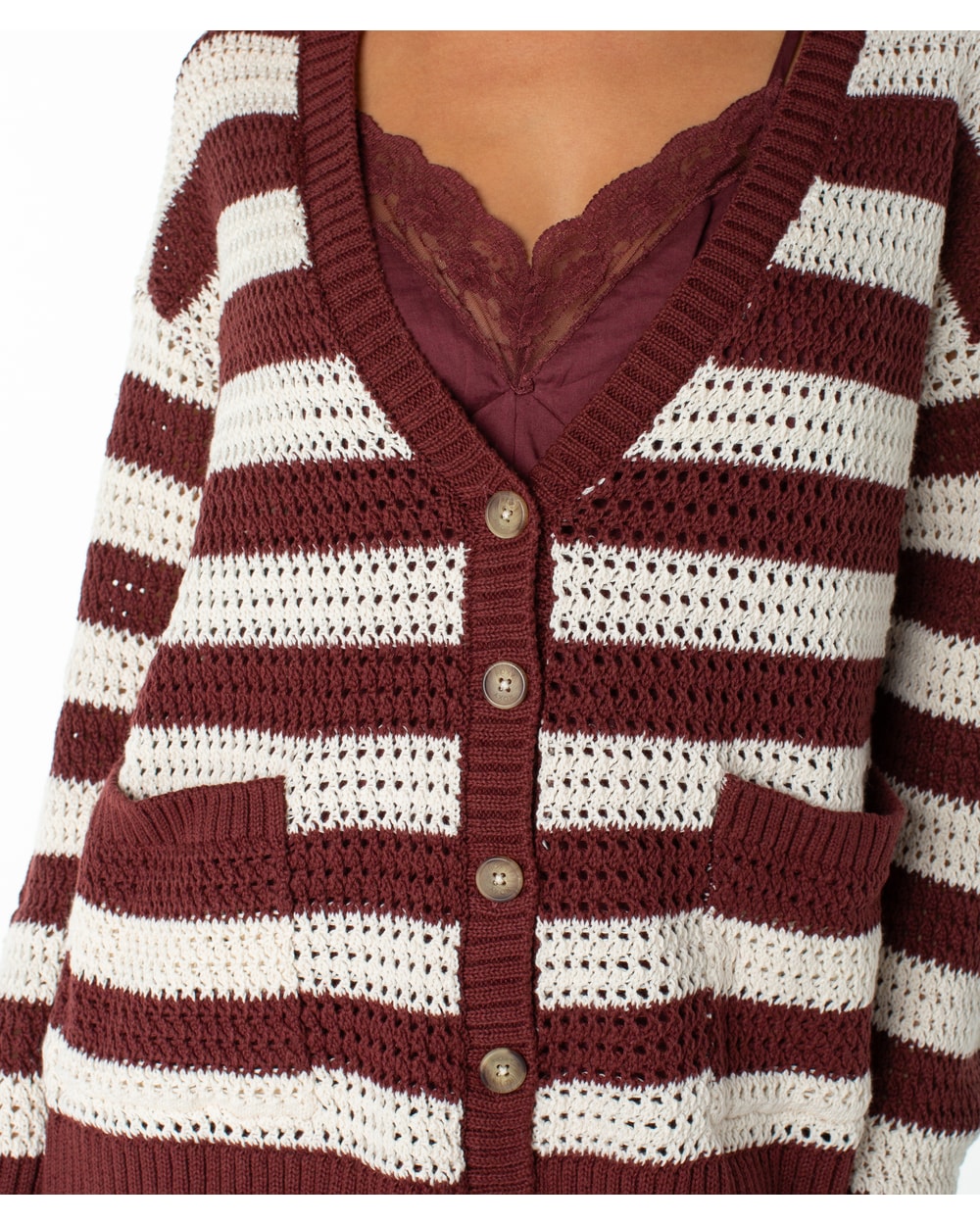 Roxy Women's Tamarindo Cardigan - PORT STRIPE