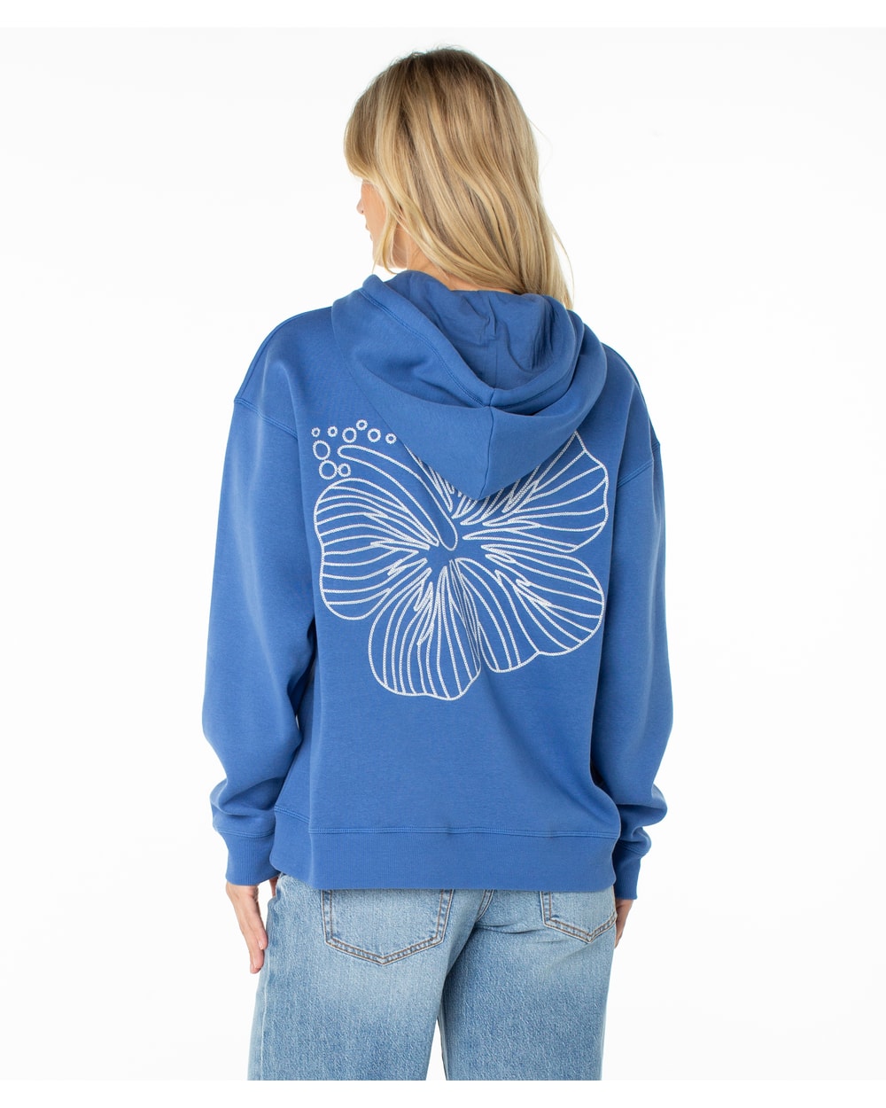 Roxy Women's Wailea Floral Hoodie - DUTCH BLUE STITCHED HIBISCUS