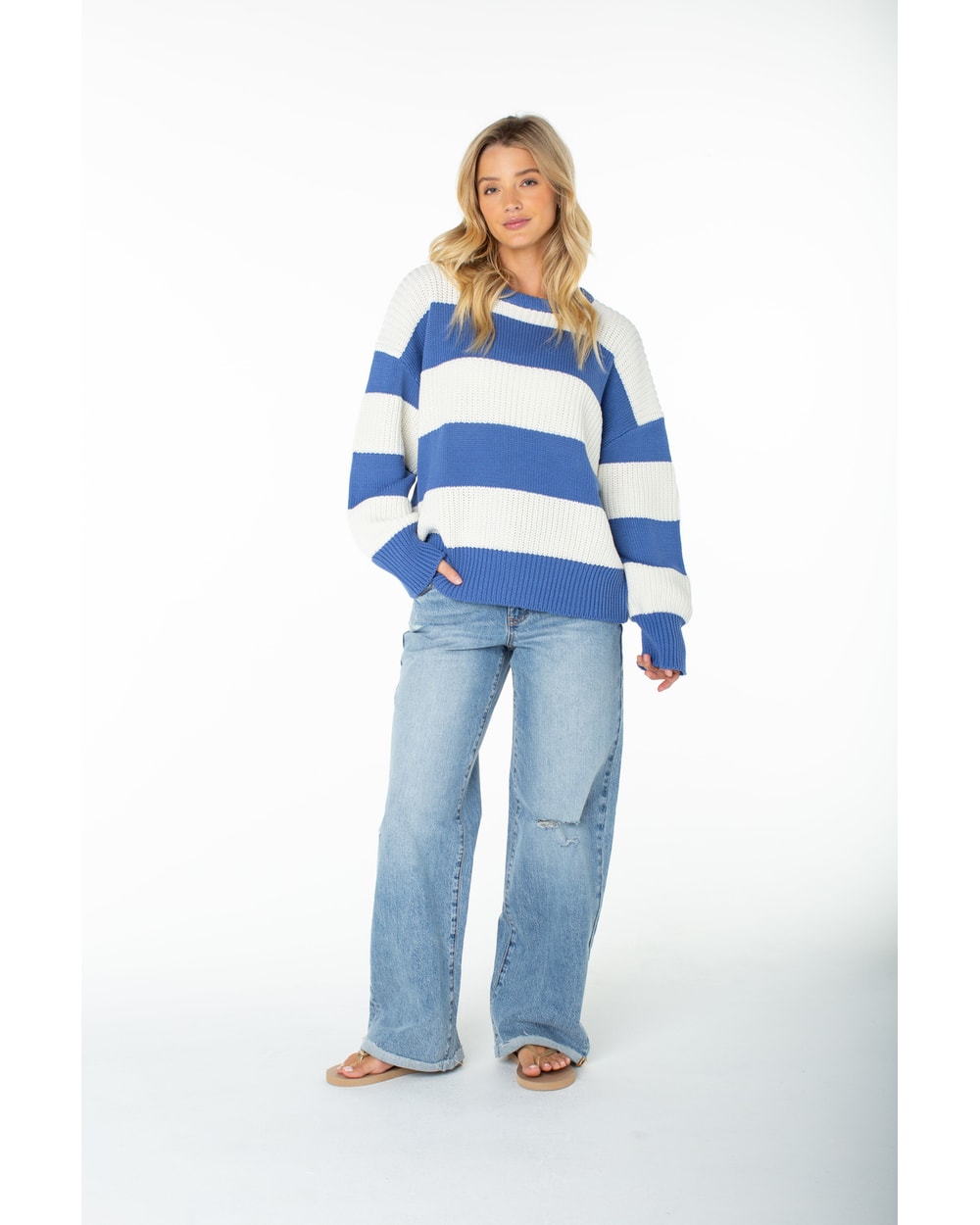 Roxy Women's West Side Sweater - DUTCH BLUE STRIPE