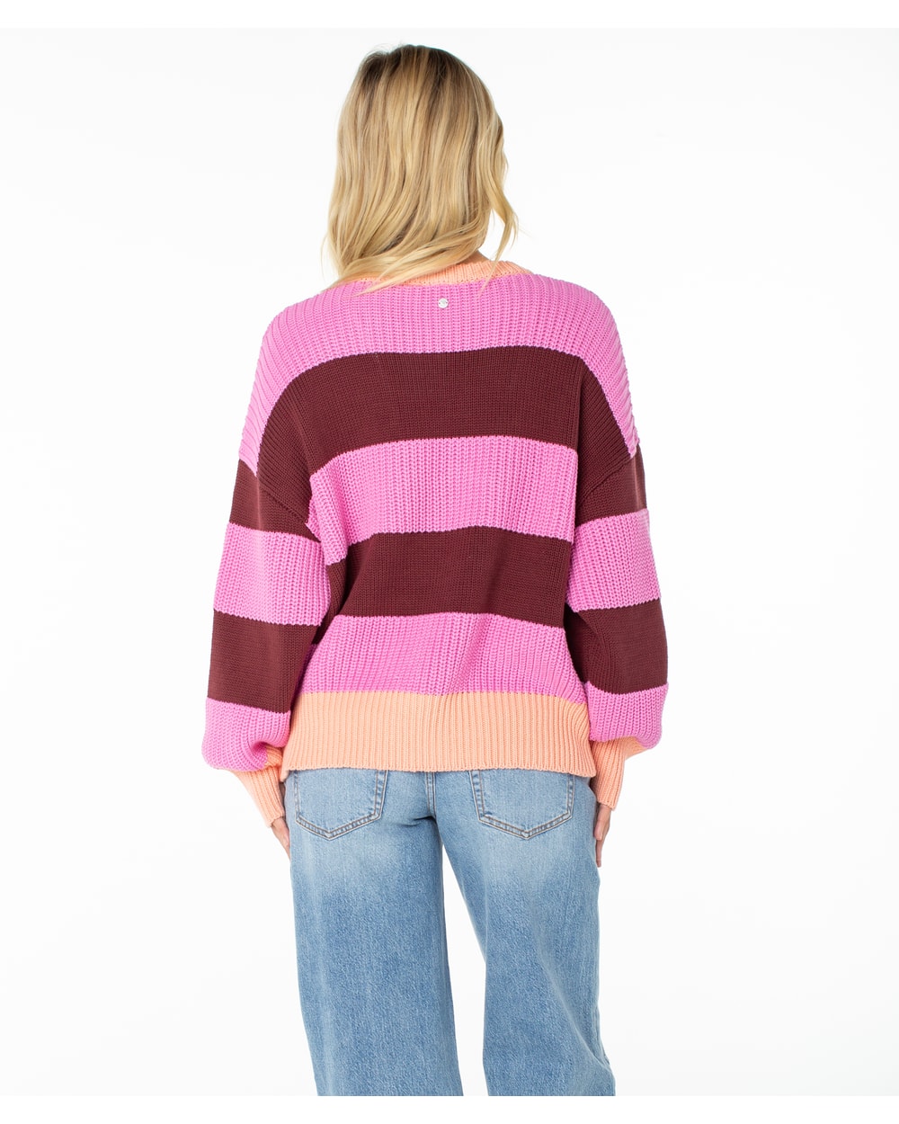Roxy Women's West Side Sweater - FUCHSIA PINK STRIPE