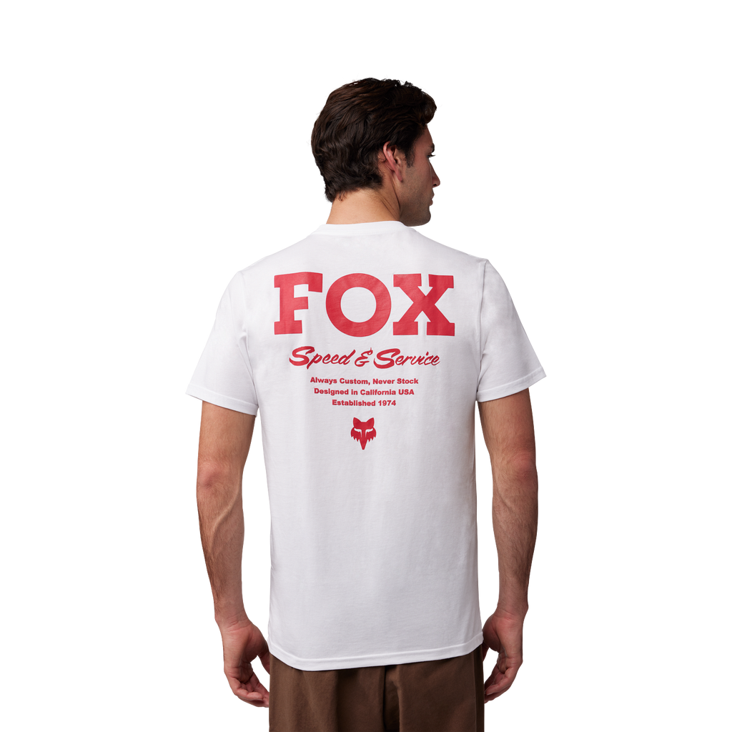 Fox Speed & Service Premium Tee - Optic White - Detail