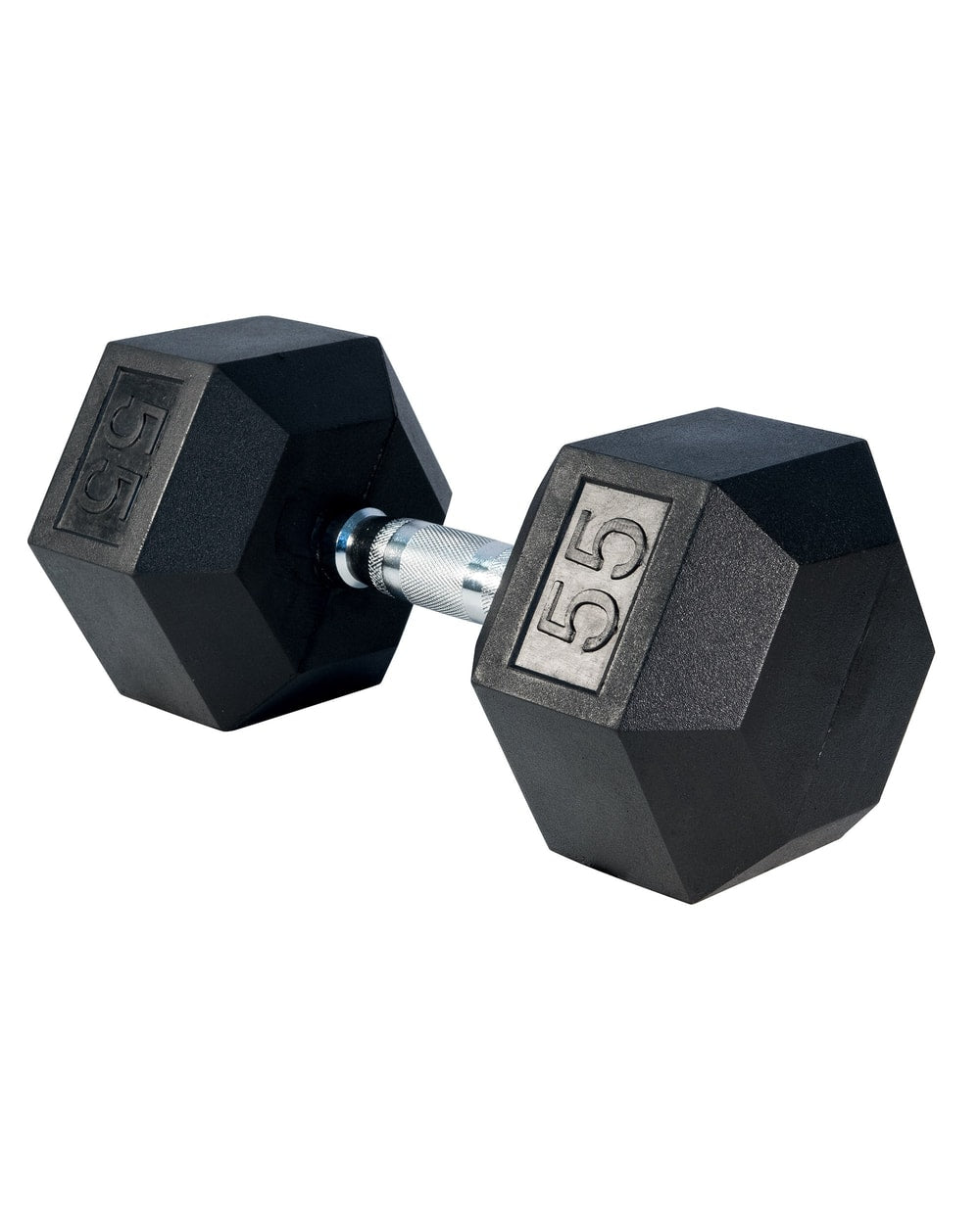 Rubber Hex Dumbbell- 55lbs