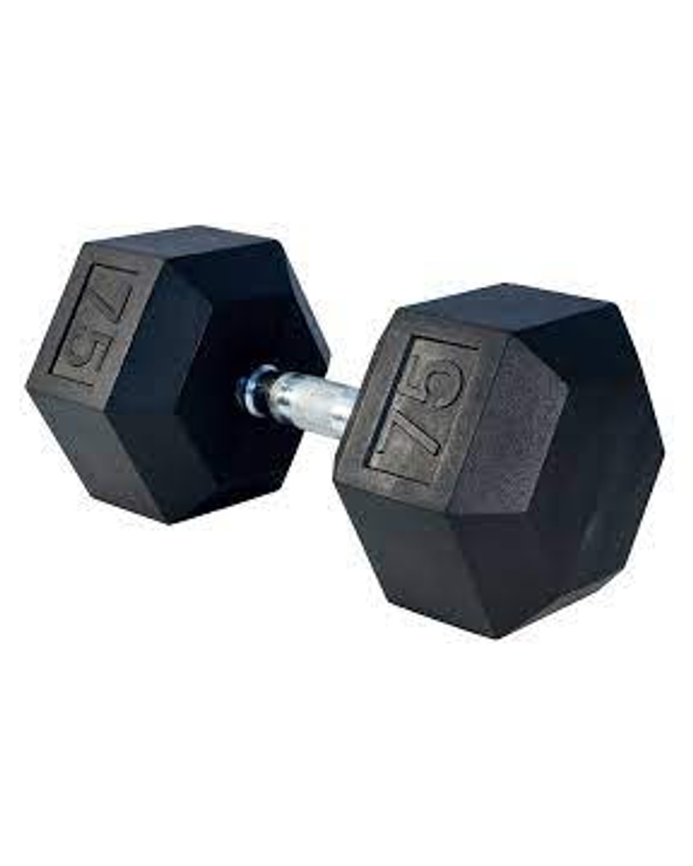 Rubber Hex Dumbbell - 75lbs