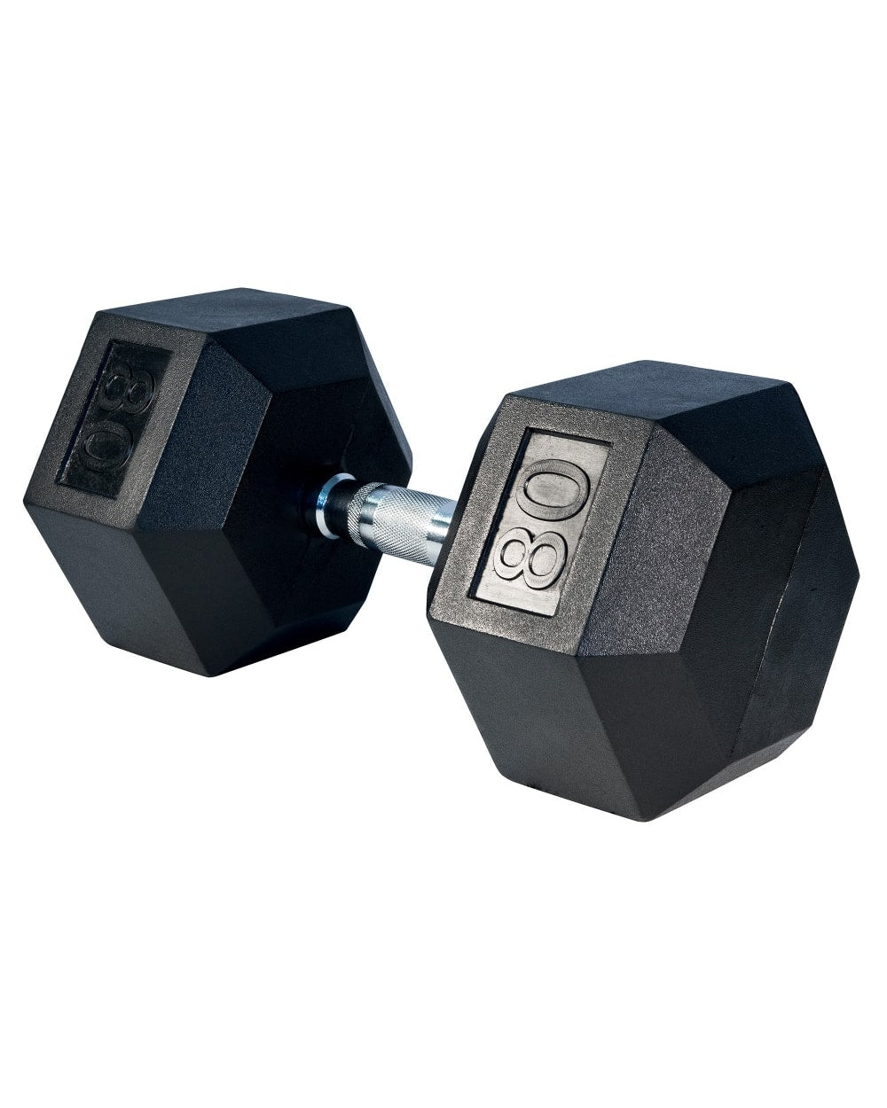Rubber Hex Dumbbell- 80lbs