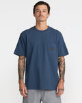 RVCA Americana Label Short Sleeve Pocket Tee - DARK DENIM