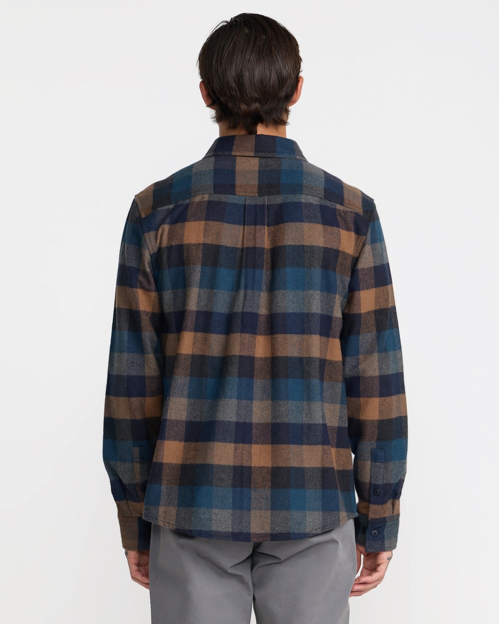 RVCA Dayshift Blanket Flannel Long Sleeve Shirt - PIRATE BLACK