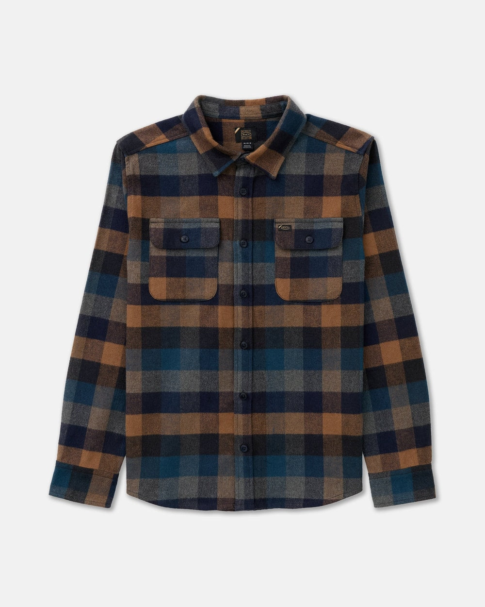 RVCA Dayshift Blanket Flannel Long Sleeve Shirt - PIRATE BLACK