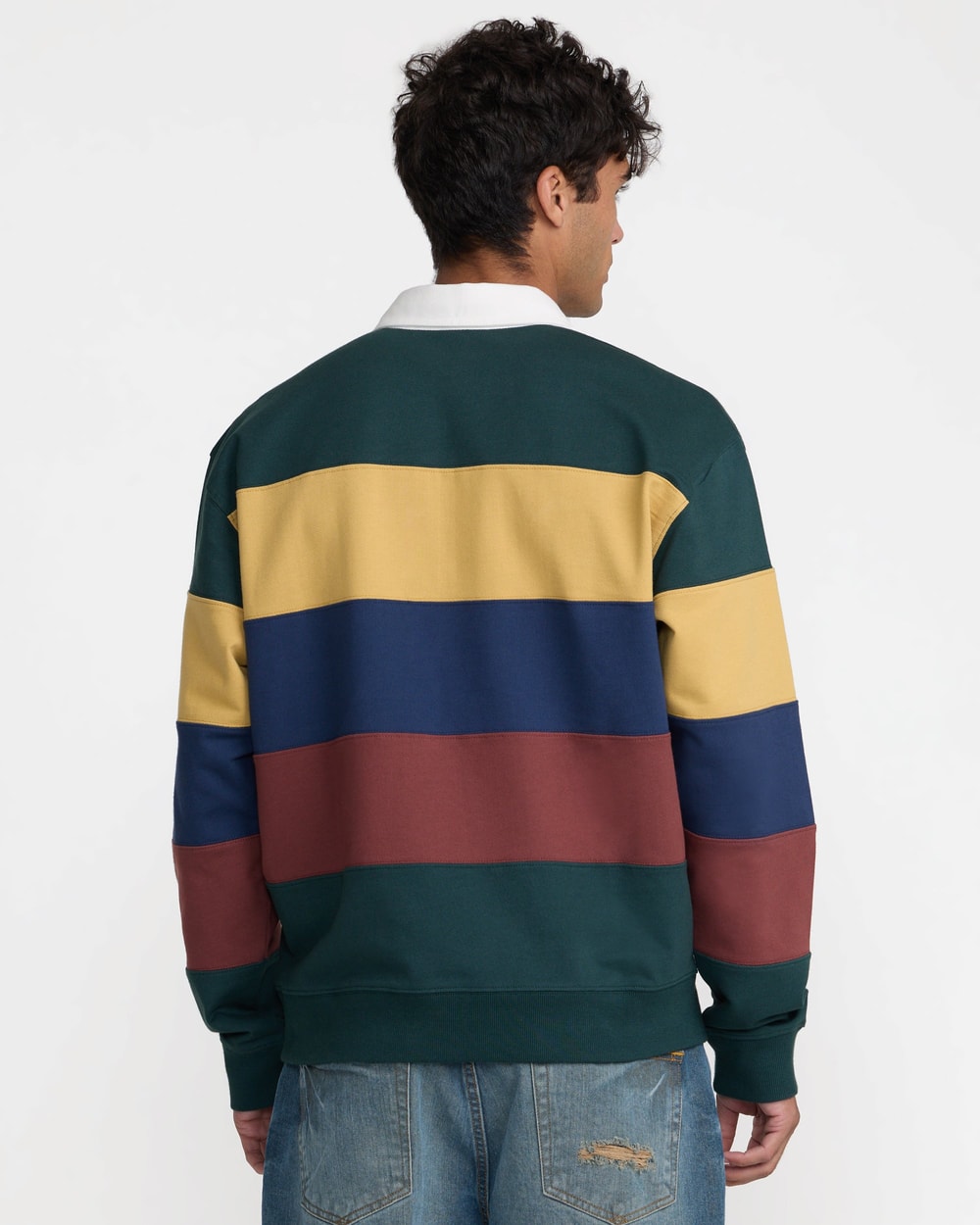 RVCA Insignia Fleece Rugby Shirt - HUNTER GREEN