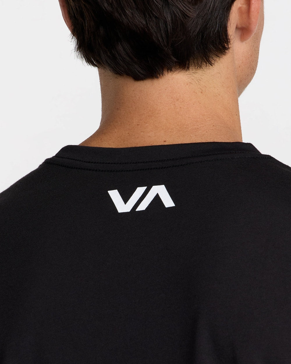 RVCA Men's Icon Short Sleeve T-Shirt - Black - back print detail