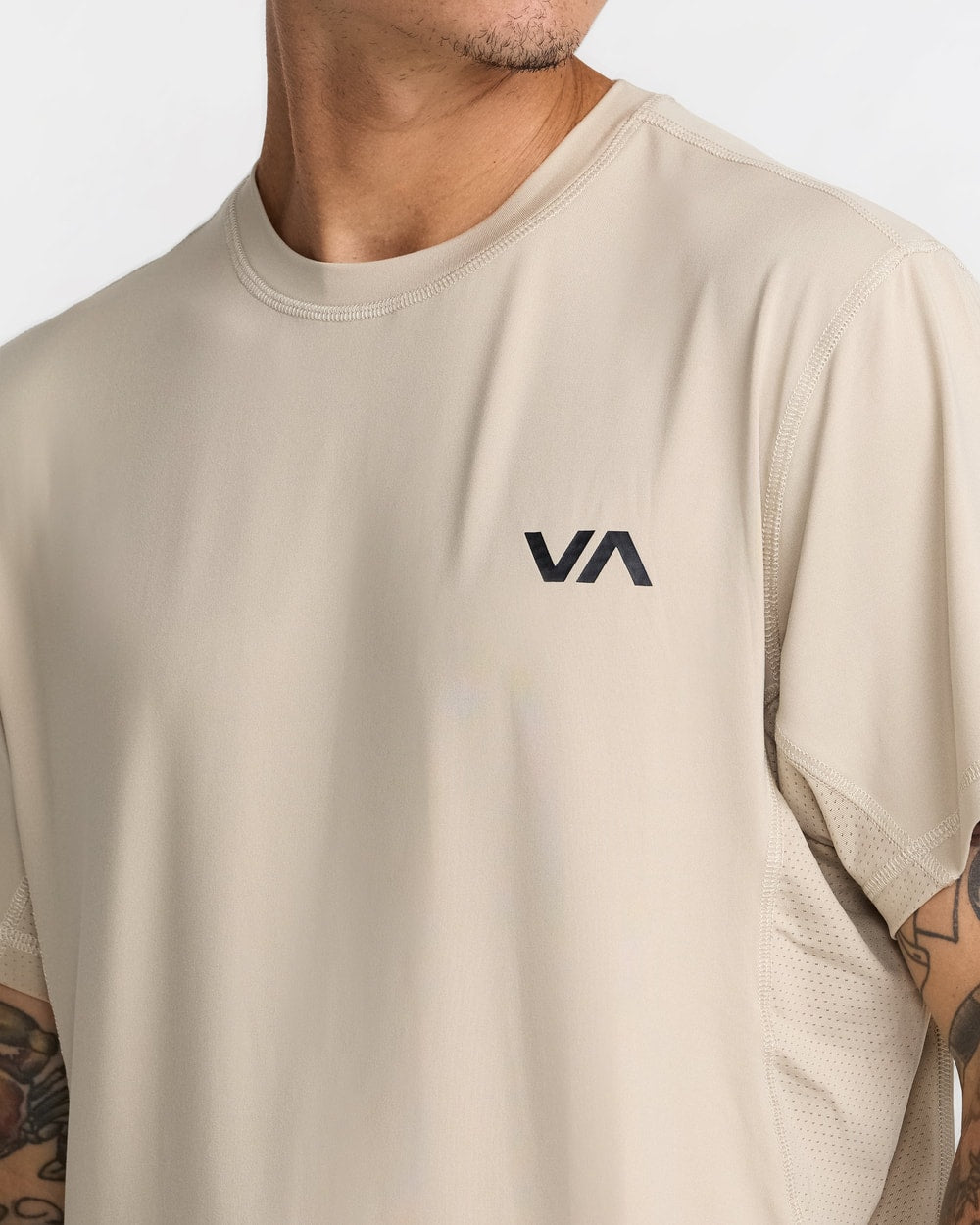 RVCA Men's Sport Vent Short Sleeve Tee - LIGHT KHAKI