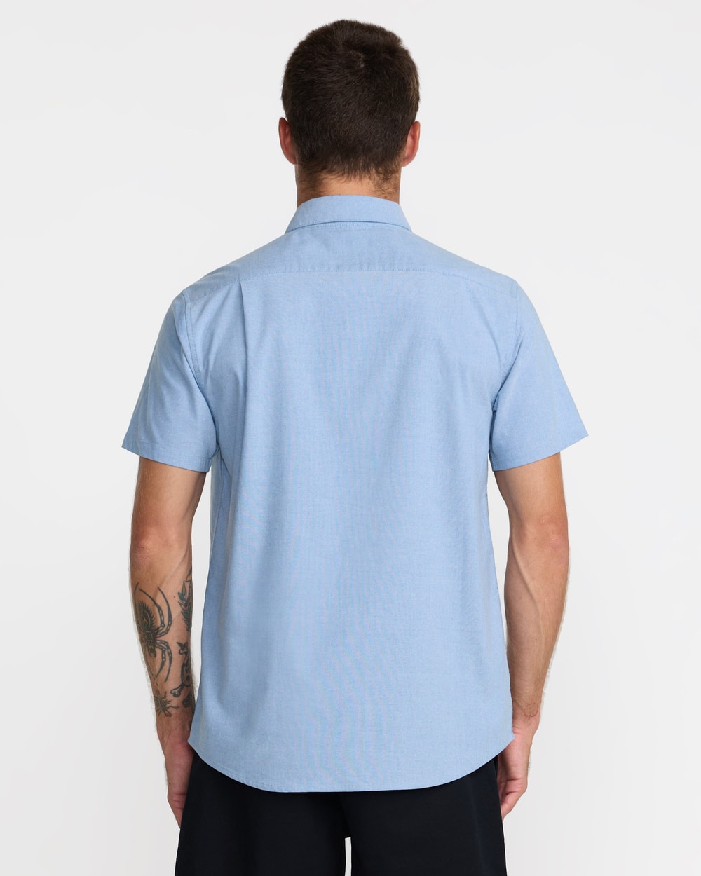 RVCA That'll Do Stretch Short Sleeve Shirt - Oxford Blue - back
