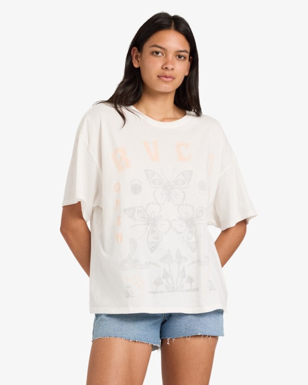 RVCA Women's Baggie Tee II - Vintage White - front
