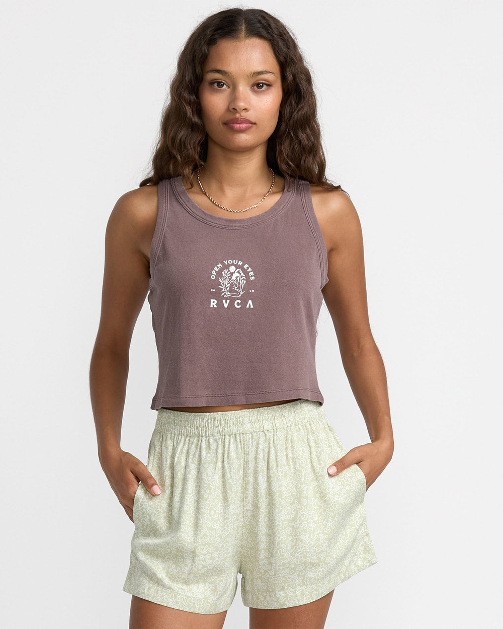 RVCA Flow Tank - Coffee Bean - Front