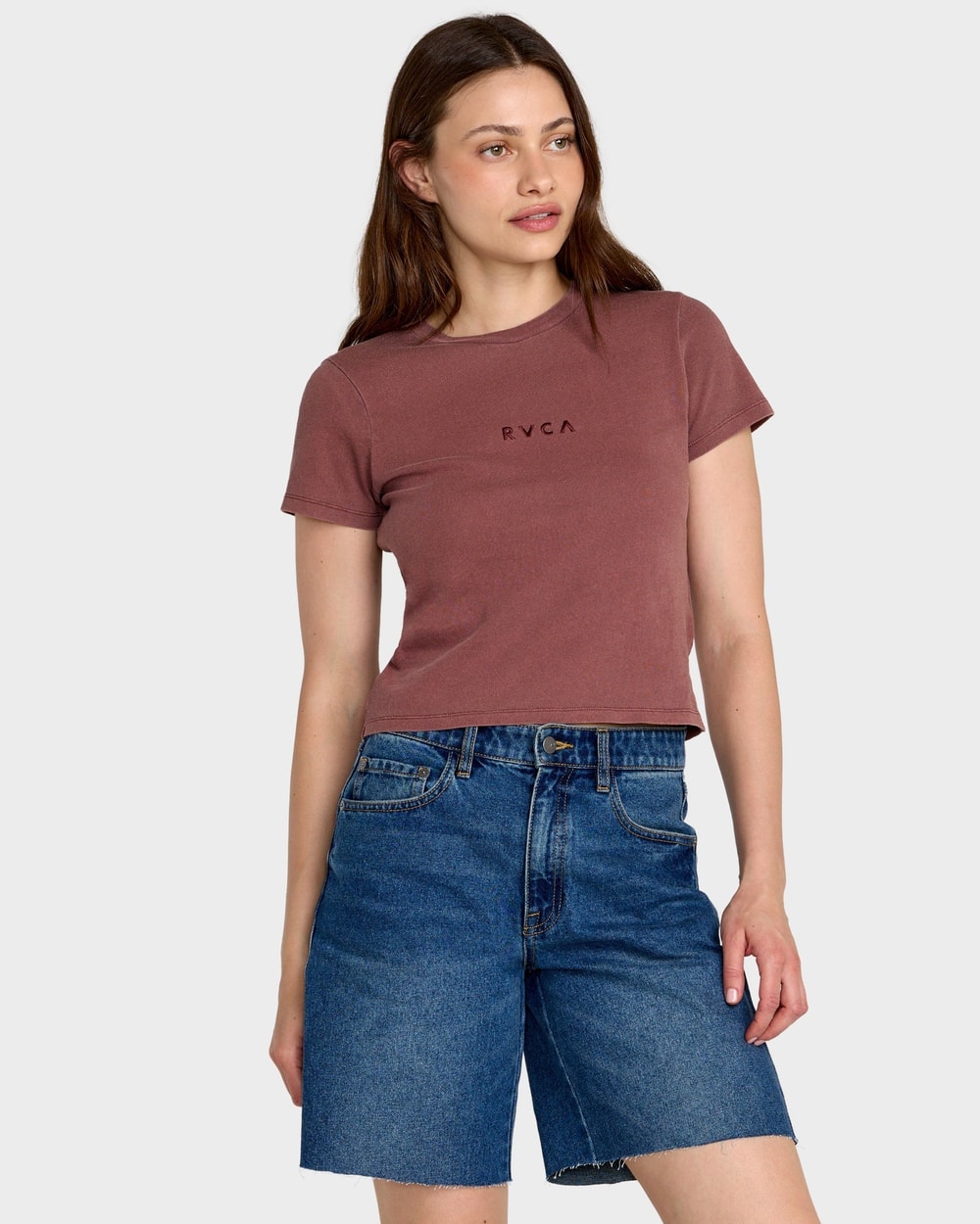 RVCA Women's Forever Tee - Terra Brown - front