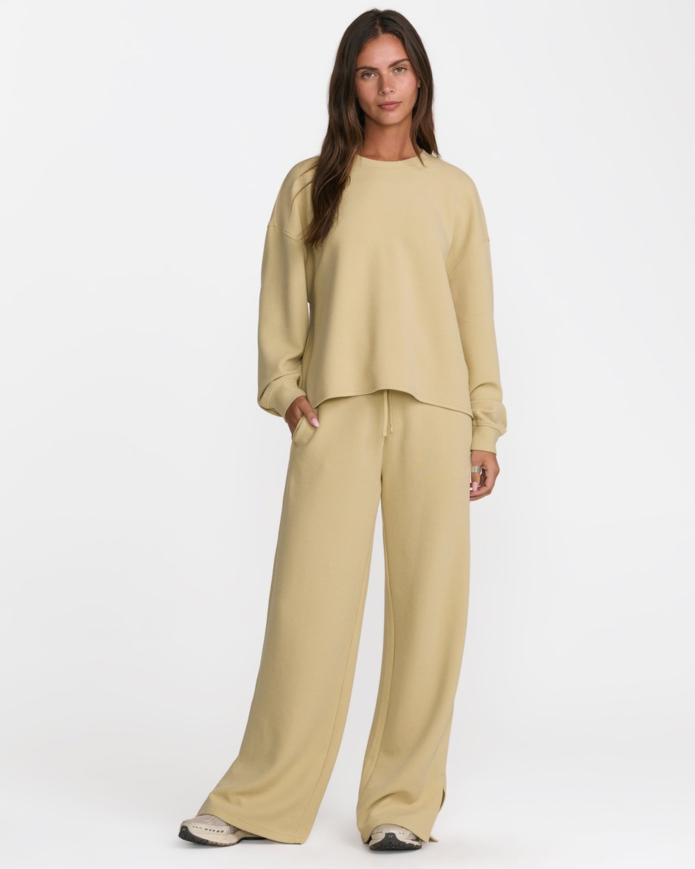 RVCA Glory Waffle Split Pant - Vintage Khaki
