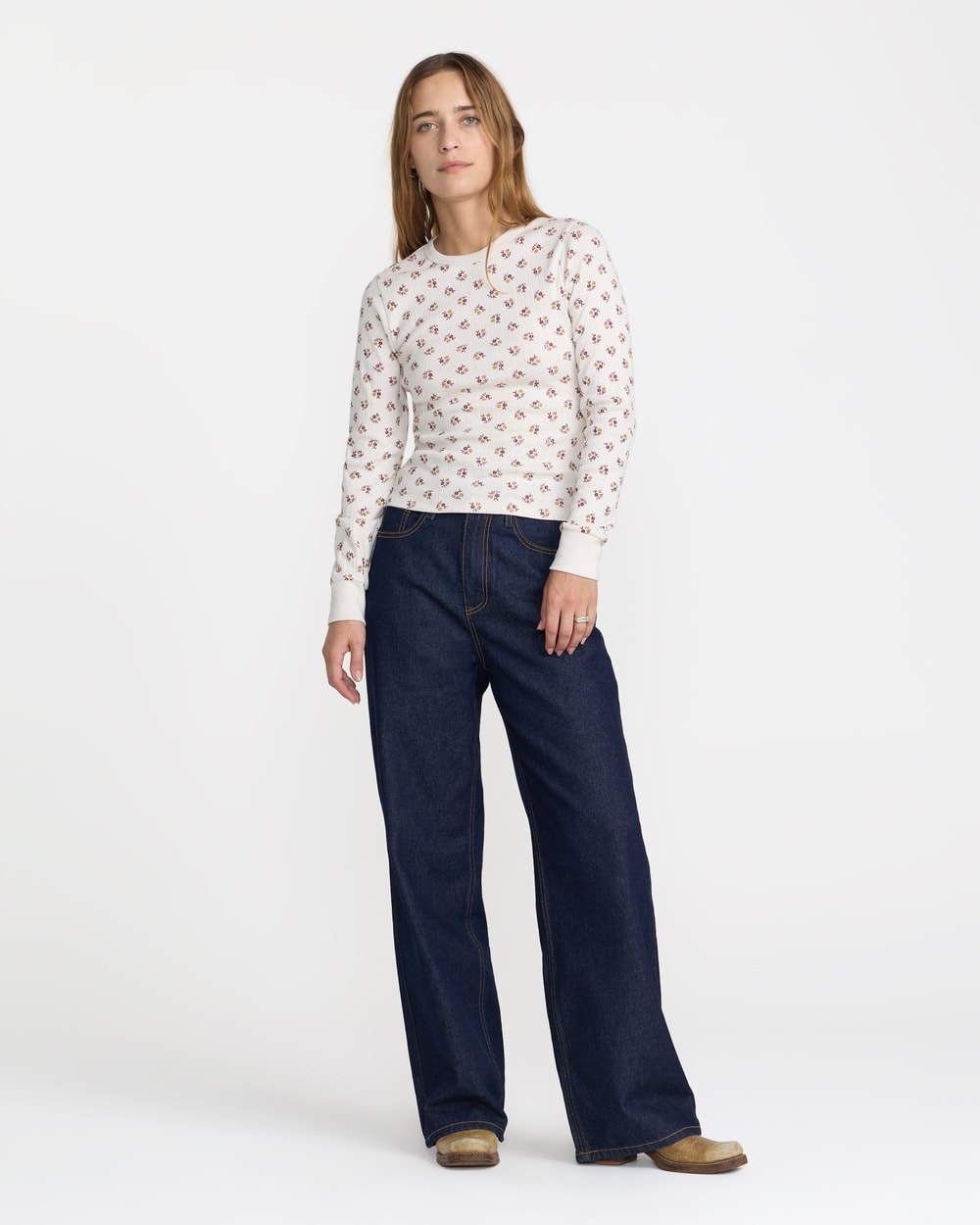 RVCA Women's Pioneer Long Sleeve Tee - CLOUD