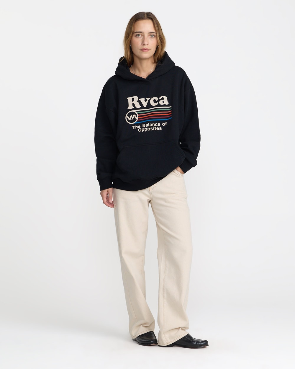 RVCA Women's Stout Oversized Hoodie - RVCA BLACK