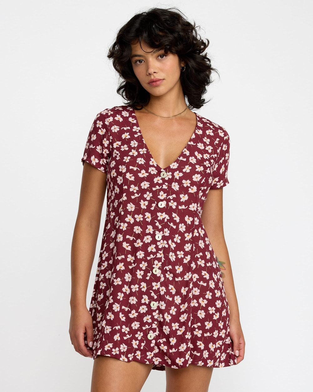 RVCA Understated Dress Cranberry front