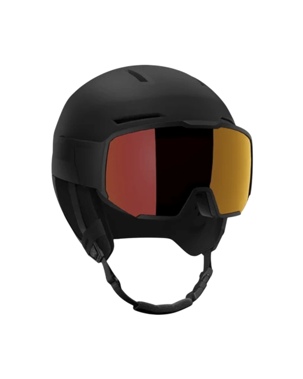Salomon Osmo Sigma helmet in black, three-quarter view