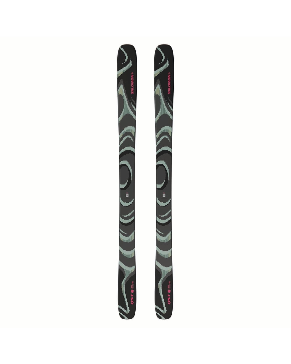 Salomon QST 100 freeride ski in Black/Iceberg Green