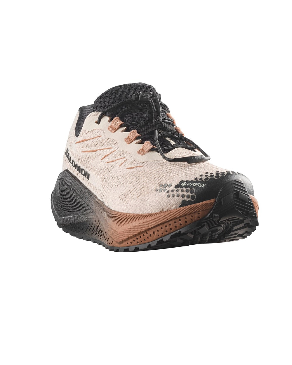Salomon Women's Aero Blaze 4 GRVL Gore-Tex Running Shoes - Vanilla Ice/Black/Burro - three-quarter