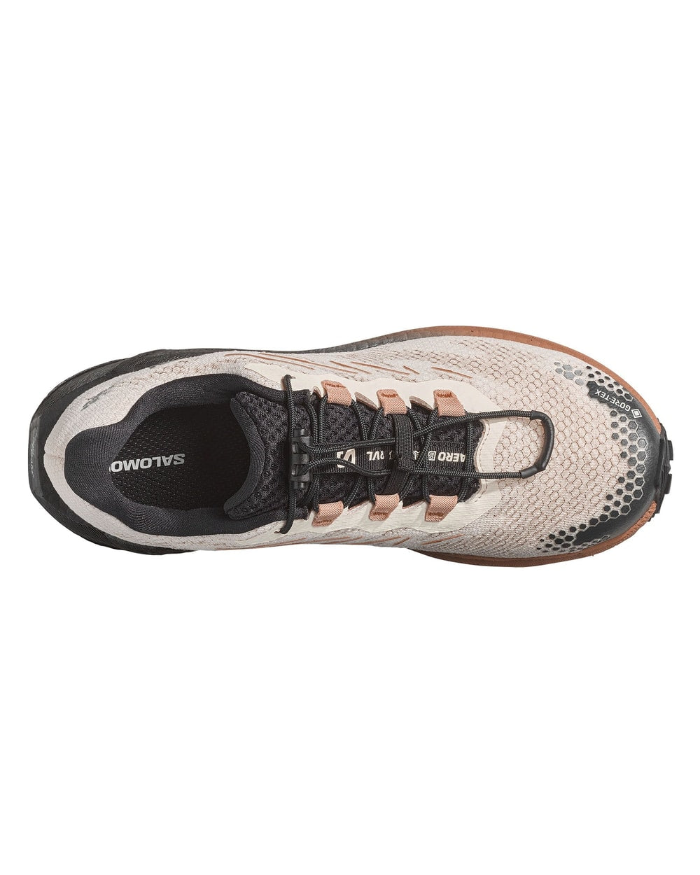 Salomon Women's Aero Blaze 4 GRVL Gore-Tex Running Shoes - Vanilla Ice/Black/Burro - top