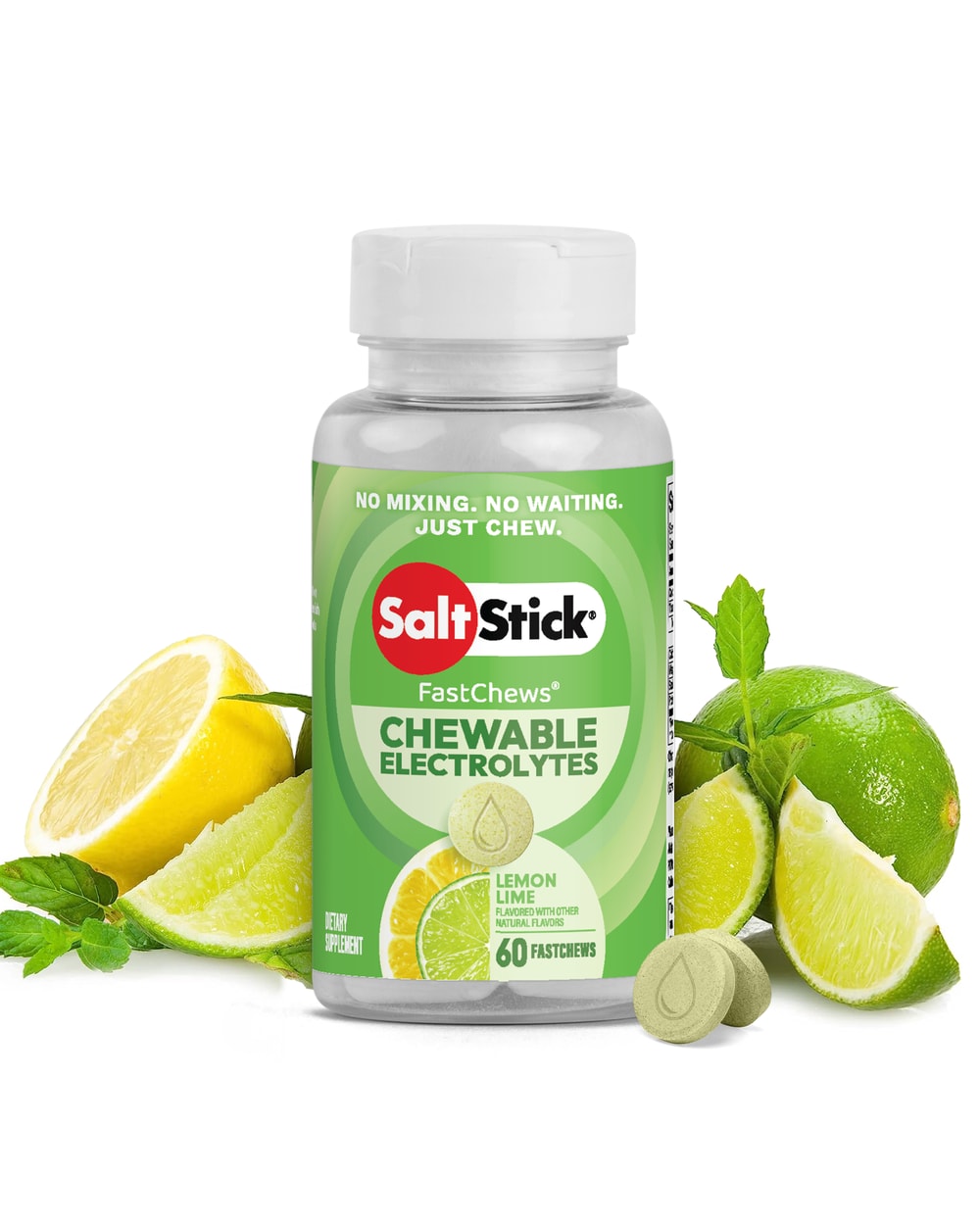 SaltStick FastChews Lemon Lime Electrolyte Chews - 60 Count