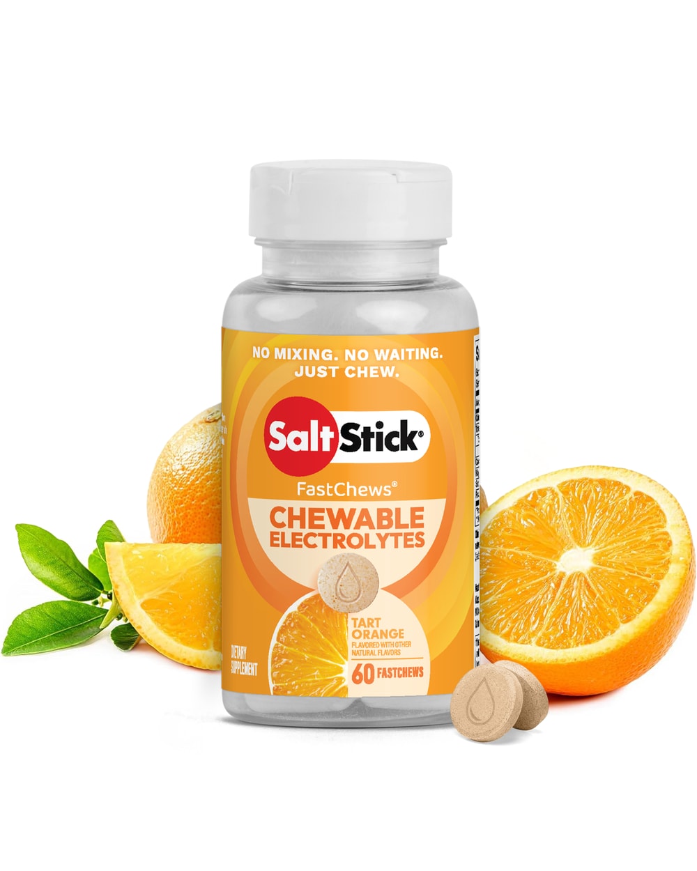 SaltStick FastChews Tart Orange Electrolyte Chews - 60 Count