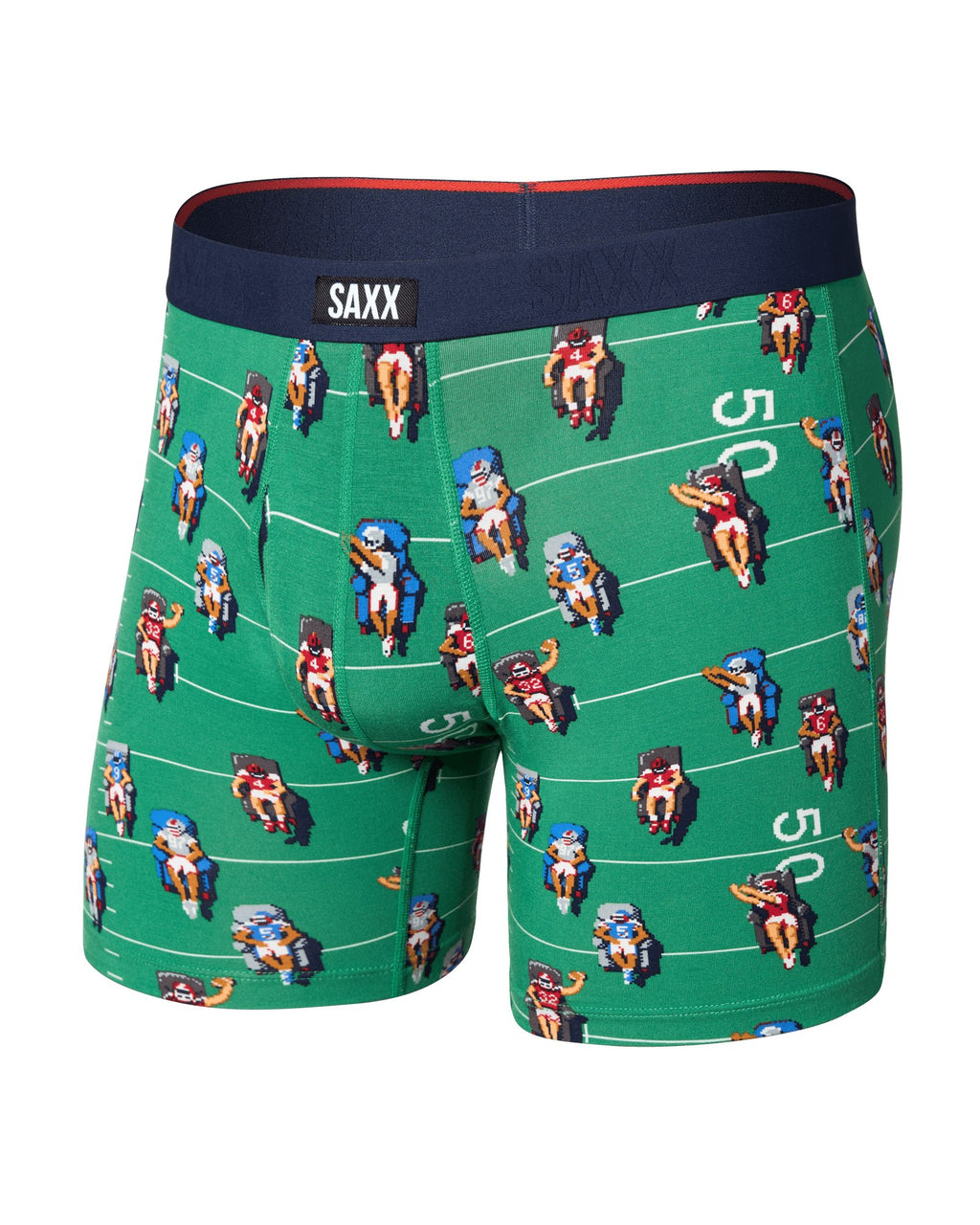 Saxx Vibe Xtra Soft Comfort Boxer Brief - Armchair QB Green, front, flat