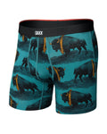 Saxx Vibe Xtra Soft Comfort Boxer Brief - Bison Bling Seascape, front, flat