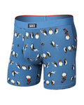 Saxx Vibe Xtra Soft Comfort Boxer Brief - Black Tie Affair Blue, front, flat