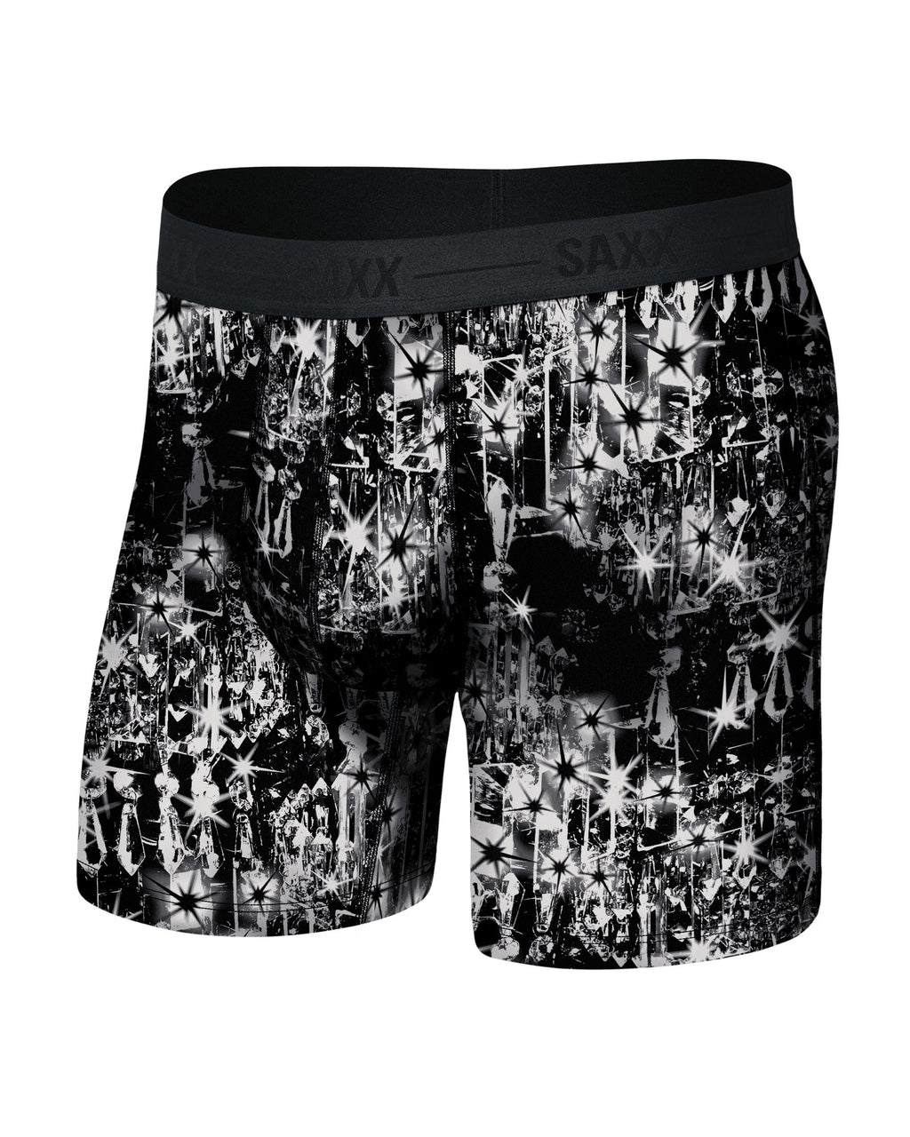 Saxx Men’s Smooth Luxe Micro Modal Boxer Brief - Chandelier Black, front, flat