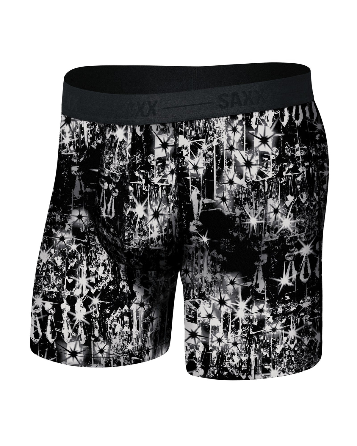 Saxx Men’s Smooth Luxe Micro Modal Boxer Brief - Chandelier Black, front, flat